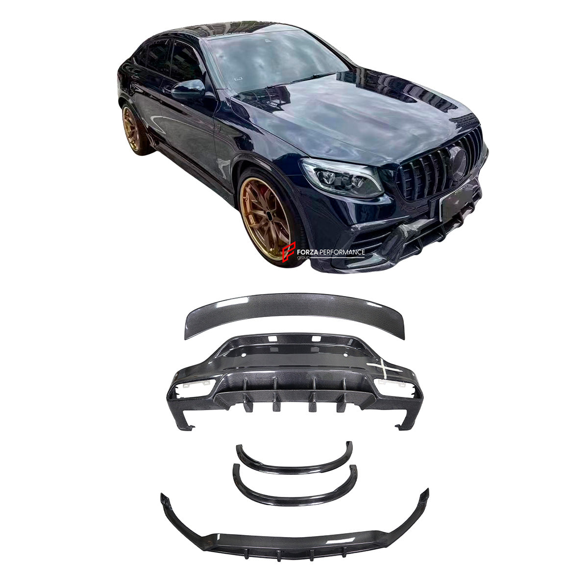 CARBON FIBER BODY KIT for MERCEDES BENZ GLC X253 C253 2015 - 2019