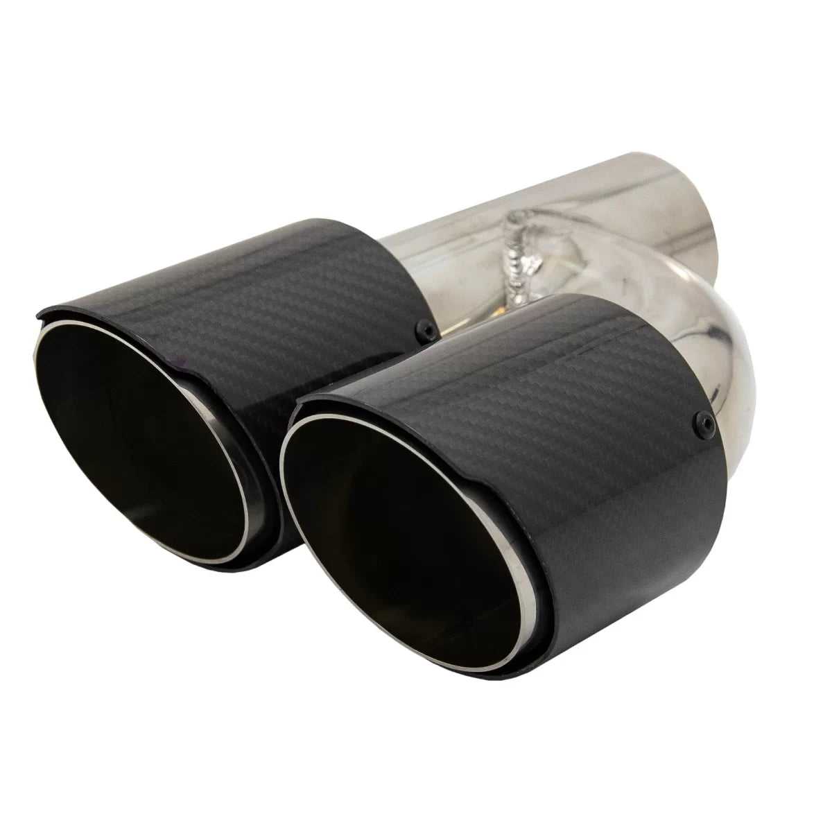 Carbon Fiber Exhaust Muffler Tips Polished Look Inlet 6.3cm – product image 1