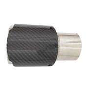 Carbon Fiber Exhaust Muffler Tips Polished Look Inlet 6.1cm – product image 2