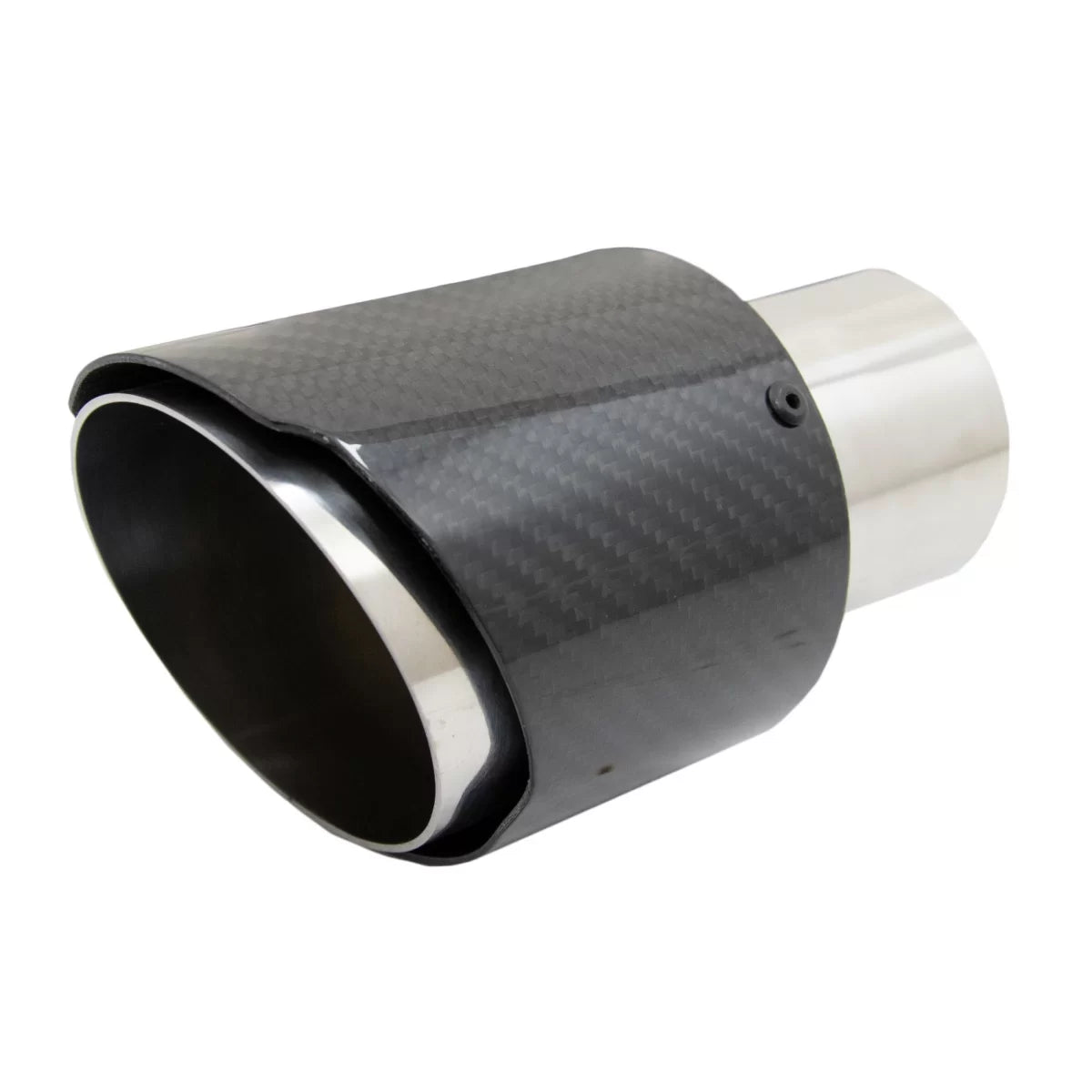 Carbon Fiber Exhaust Muffler Tips Polished Look Inlet 6.1cm – product image 1