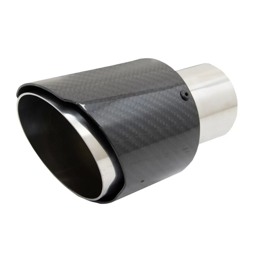 Carbon Fiber Exhaust Muffler Tips Polished Look Inlet 6.1cm – product image 1