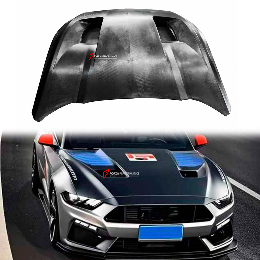 Buy Now CARBON FIBER HOOD BONNET for FORD MUSTANG S550 FACELIFT 2024+ and upgrade car parts from SIR Tuning at the Best Price. Headlights, Tail lights, Bodykits, Navigations, Carbon body kit and more - Fast & Free Shipping within Europe, US & Worldwide.