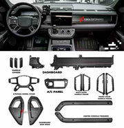 DRY CARBON FIBER INTERIOR TRIM KIT COVERS for LAND ROVER DEFENDER L663 2020+
