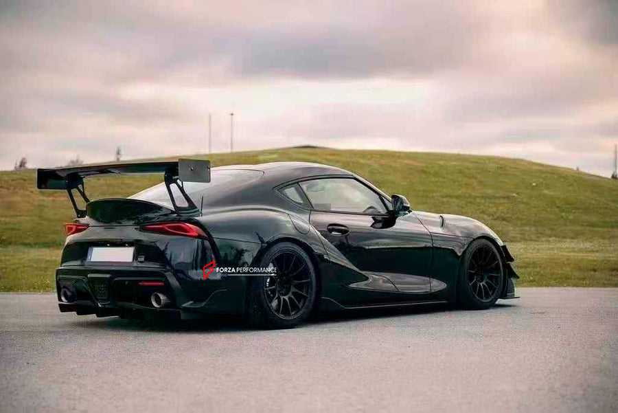 Buy Now DRY CARBON TIME ATTACK REAR WING SPOILER for TOYOTA SUPRA A90 2018+ and upgrade car parts from SIR Tuning at the Best Price. Headlights, Tail lights, Bodykits, Navigations, body kit and more - Fast & Free Shipping within Europe, US & Worldwide.