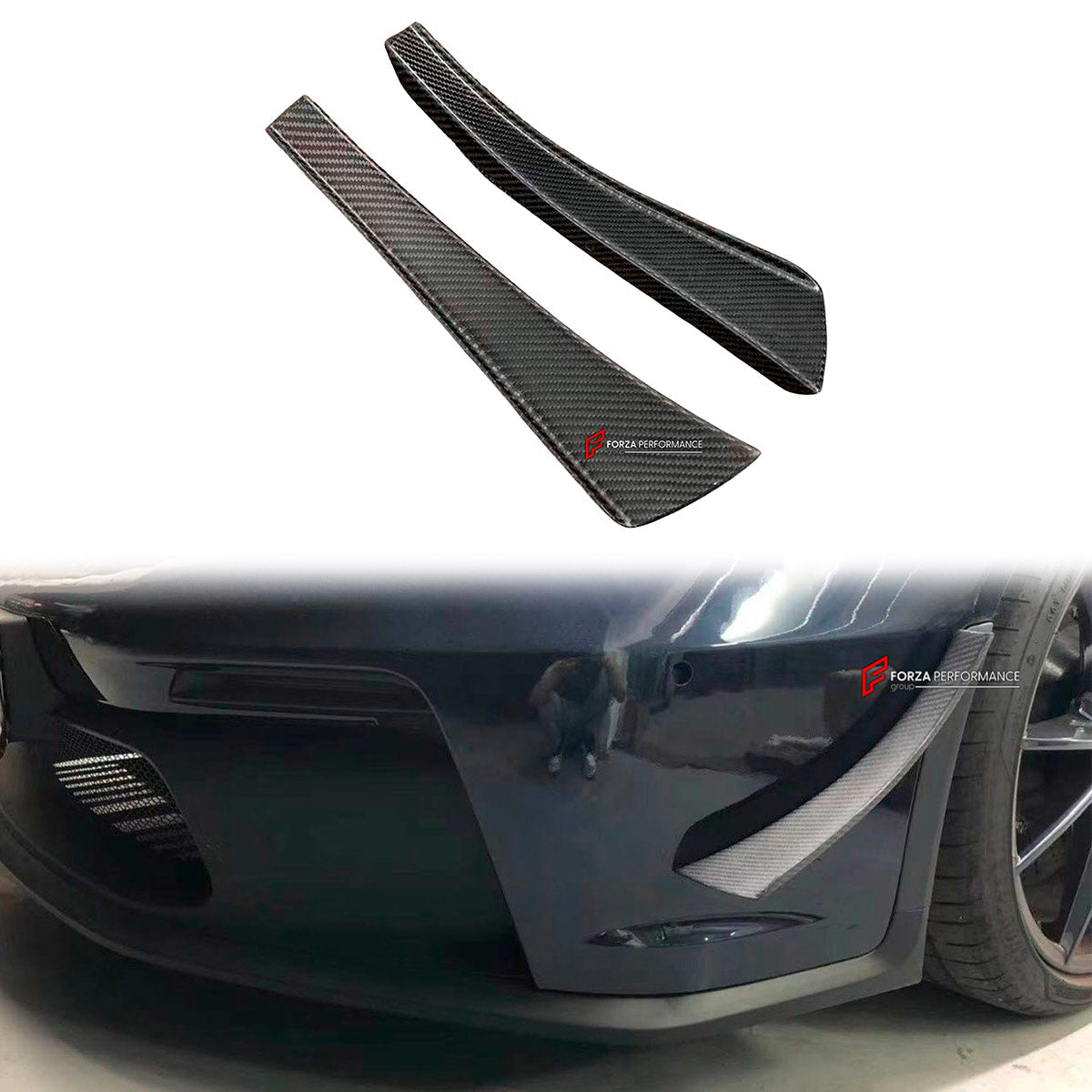 CARBON FRONT BUMPER CANARDS for PORSCHE 911 992 GT3 2019+