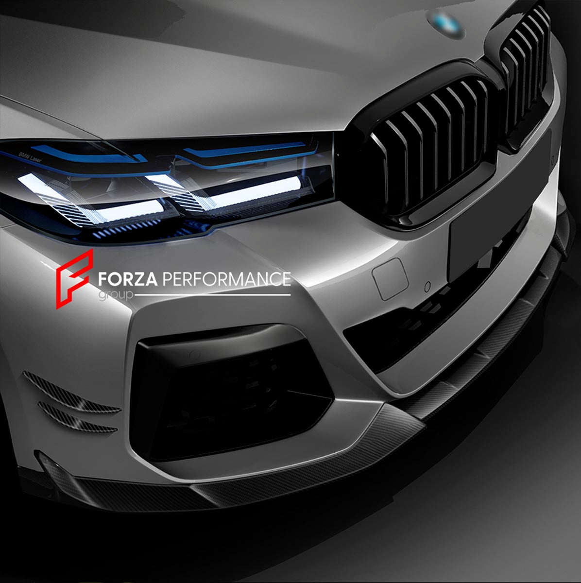 CARBON FRONT LIP for BMW 5 SERIES G30 LCI 530i 530e 540i M550i xDrive 2021 - 2023
