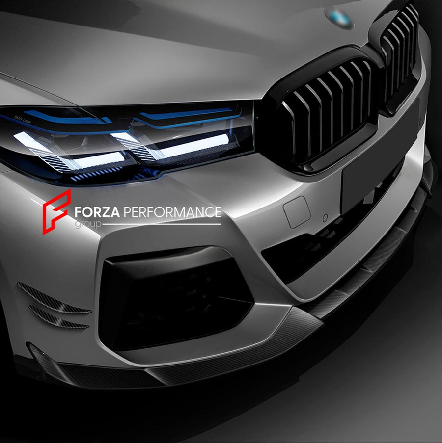 Buy Now CARBON FRONT LIP for BMW 5 SERIES G30 LCI 530i 530e 540i M550i xDrive 2021 - 2023 and upgrade car parts from SIR Tuning at the Best Price. Headlights, Tail lights, Bodykits, Navigations, Body Kit and more - Fast & Free Shipping within Europe, US & Worldwide.