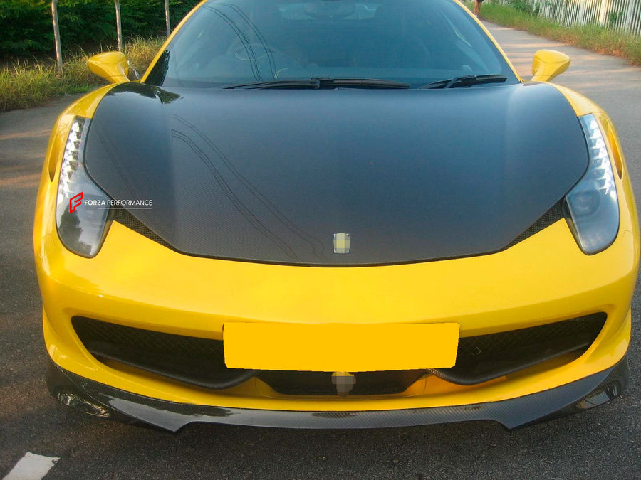 Buy Now CARBON FRONT LIP for FERRARI 458 ITALIA SPIDER 2009 - 2015 and upgrade car parts from SIR Tuning at the Best Price. Headlights, Tail lights, Bodykits, Navigations, body kit and more - Fast & Free Shipping within Europe, US & Worldwide.