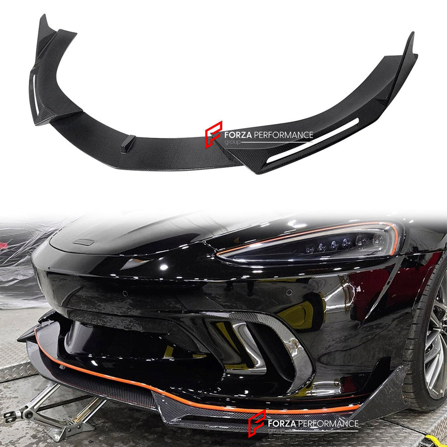 Buy Now CARBON FRONT LIP for MCLAREN GT 2019 - 2023 and upgrade car parts from SIR Tuning at the Best Price. Headlights, Tail lights, Bodykits, Navigations, body kit and more - Fast & Free Shipping within Europe, US & Worldwide.