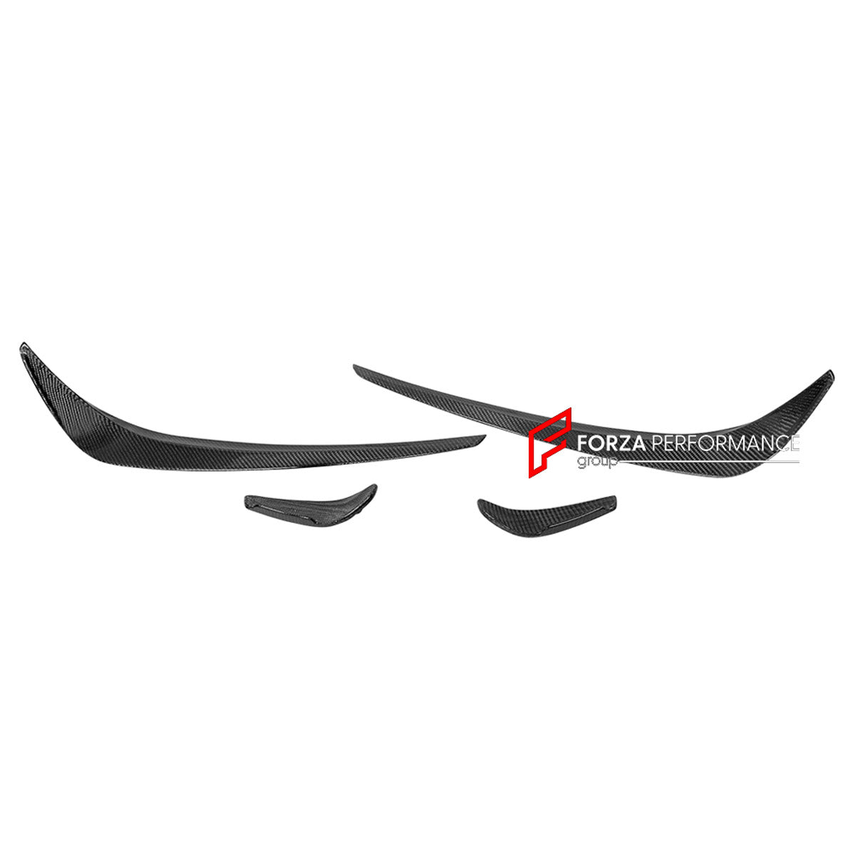 CARBON FRONT LIP with FRONT BUMPER CANARDS for MERCEDES BENZ AMG GTR 2017 - 2021
