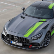 CARBON FRONT LIP with FRONT BUMPER CANARDS for MERCEDES BENZ AMG GTR 2017 - 2021