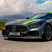CARBON FRONT LIP with FRONT BUMPER CANARDS for MERCEDES BENZ AMG GTR 2017 - 2021