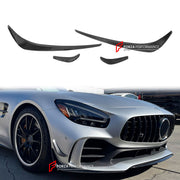 CARBON FRONT LIP with FRONT BUMPER CANARDS for MERCEDES BENZ AMG GTR 2017 - 2021