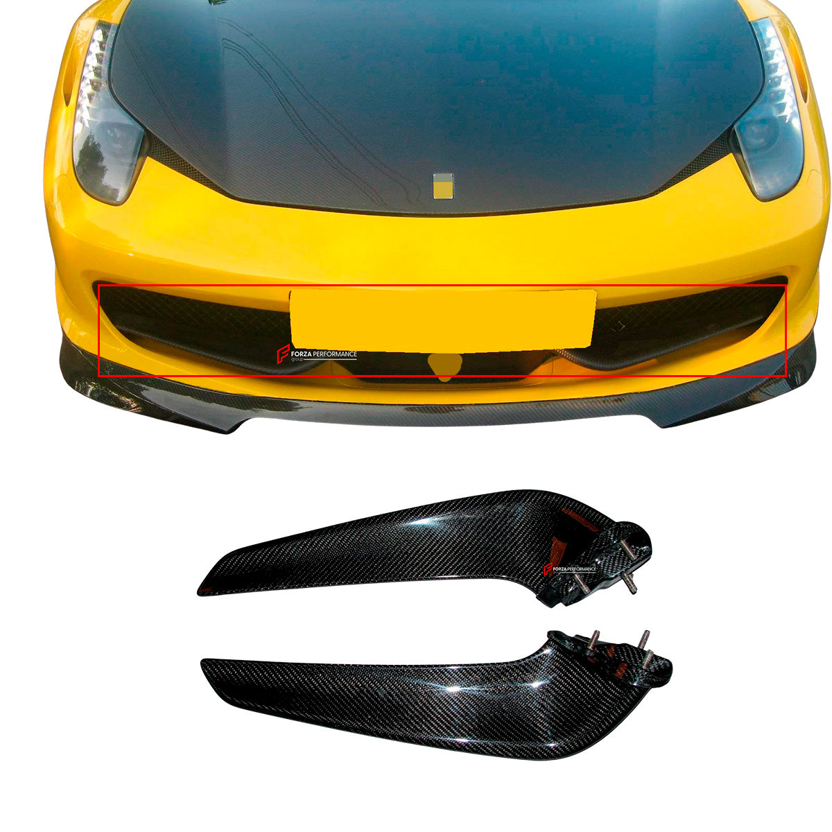 CARBON FRONT WINGS FRONT BUMPER INTAKE TRIMS for FERRARI 458 ITALIA SPIDER 2009 - 2015