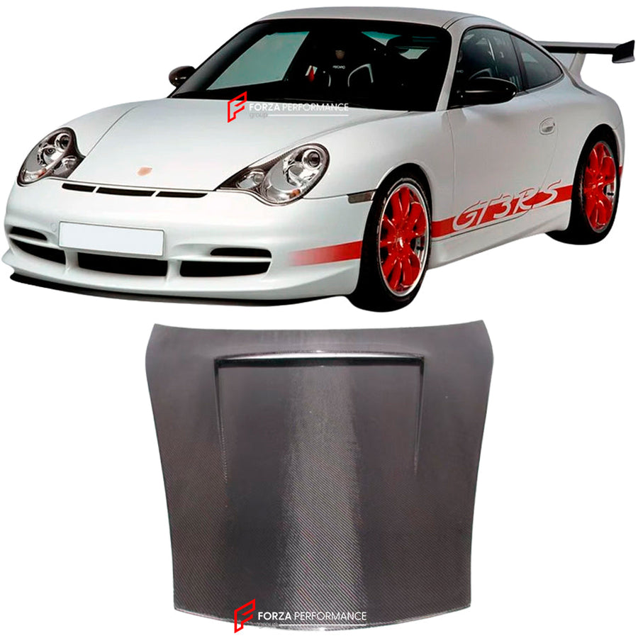 Buy Now CARBON HOOD BONNET for PORSCHE 996 GT3 RS 2004 and upgrade car parts from SIR Tuning at the Best Price. Headlights, Tail lights, Bodykits, Navigations, body kit and more - Fast & Free Shipping within Europe, US & Worldwide.