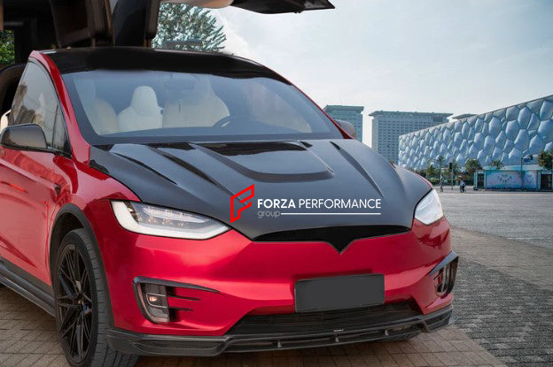 Buy Now CARBON HOOD / BONNET FOR TESLA MODEL X 2016+ and upgrade car parts from SIR Tuning at the Best Price. Headlights, Tail lights, Bodykits, Navigations, Carbon body kit and more - Fast & Free Shipping within Europe, US & Worldwide.