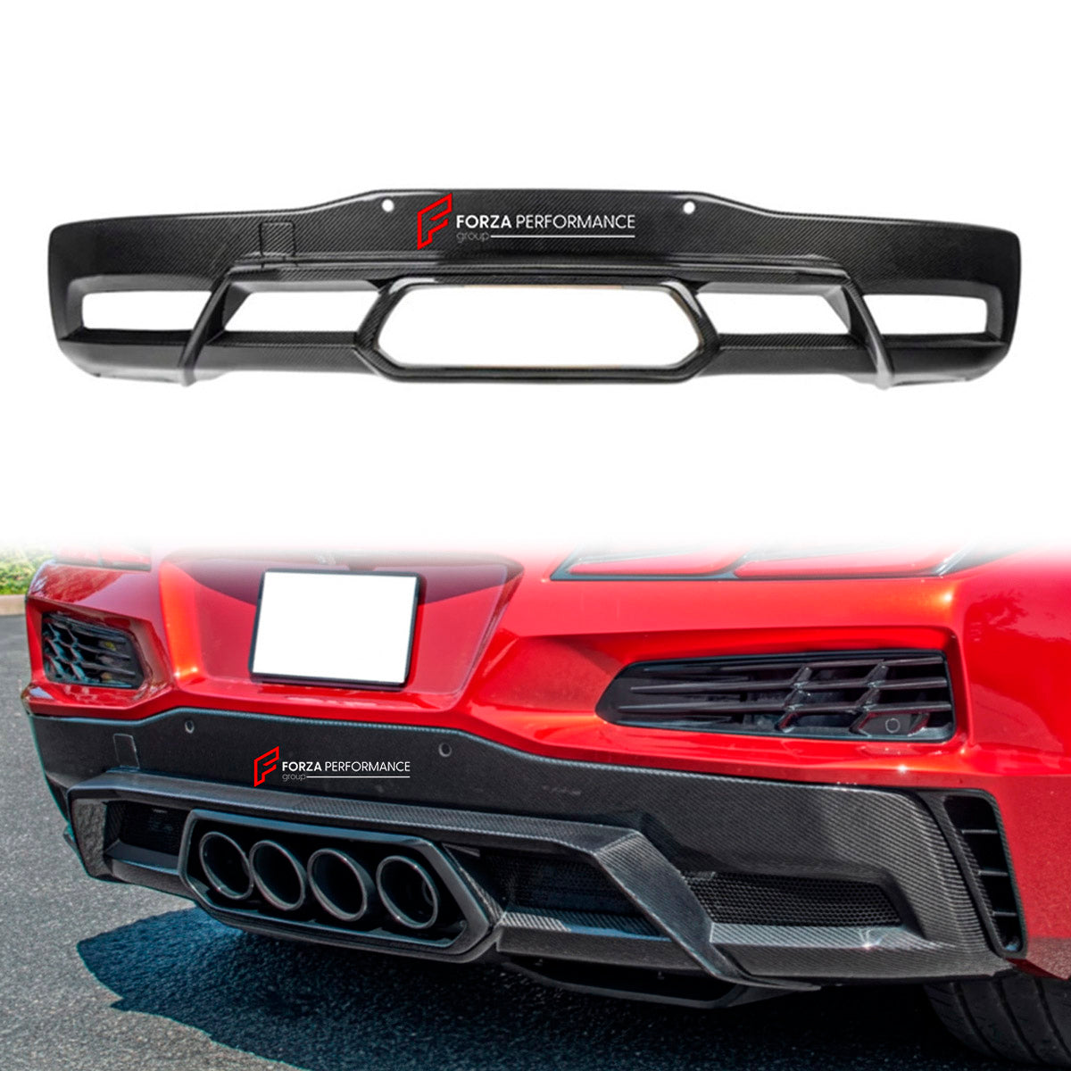 CARBON REAR DIFFUSER for CHEVROLET CORVETTE C8 Z06 2020 - 2026