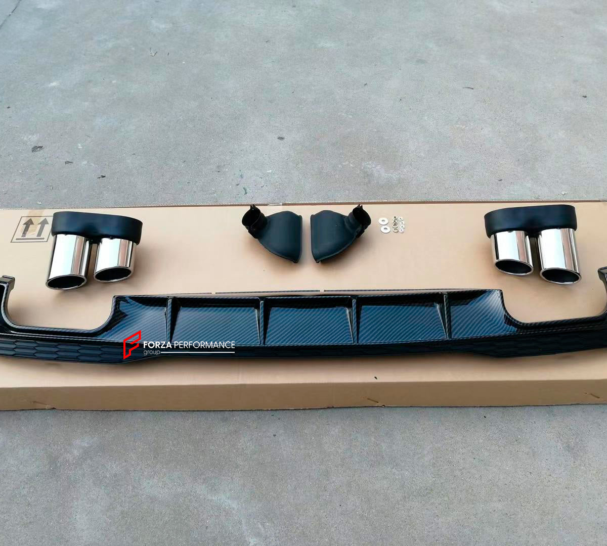 REAR DIFFUSER WITH EXHAUST TIPS for AUDI A7 | S7 | RS7 4K8 2019 - 2024