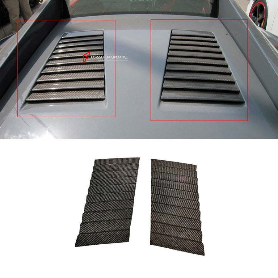 Buy Now CARBON REAR ENGINE TRUNK VENT COVERS for LAMBORGHINI GALLARDO COUPE 2003 - 2008 and upgrade car parts from SIR Tuning at the Best Price. Headlights, Tail lights, Bodykits, Navigations, body kit and more - Fast & Free Shipping within Europe, US & Worldwide.