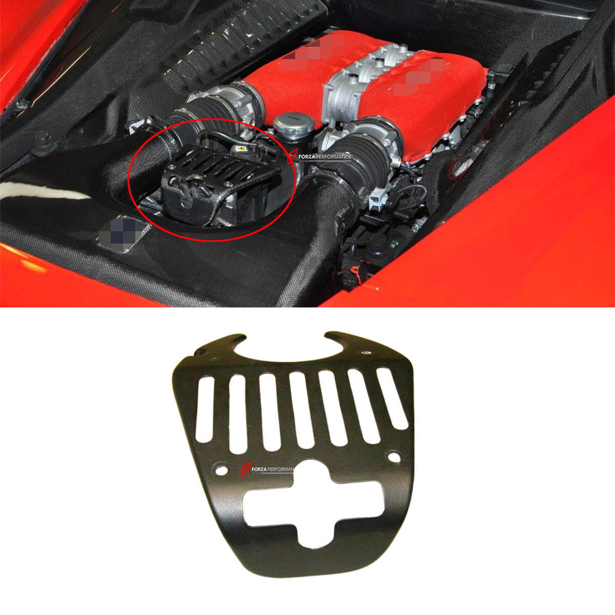 CARBON REAR LID LOCK COVER for FERRARI 458 ITALIA 2009 - 2015