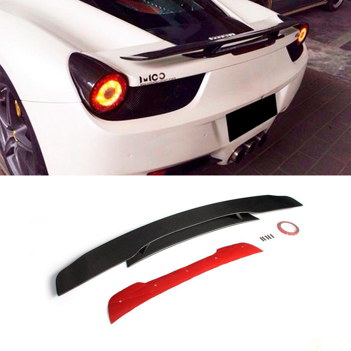 CARBON REAR SPOILER for FERRARI 458 2009 - 2015
