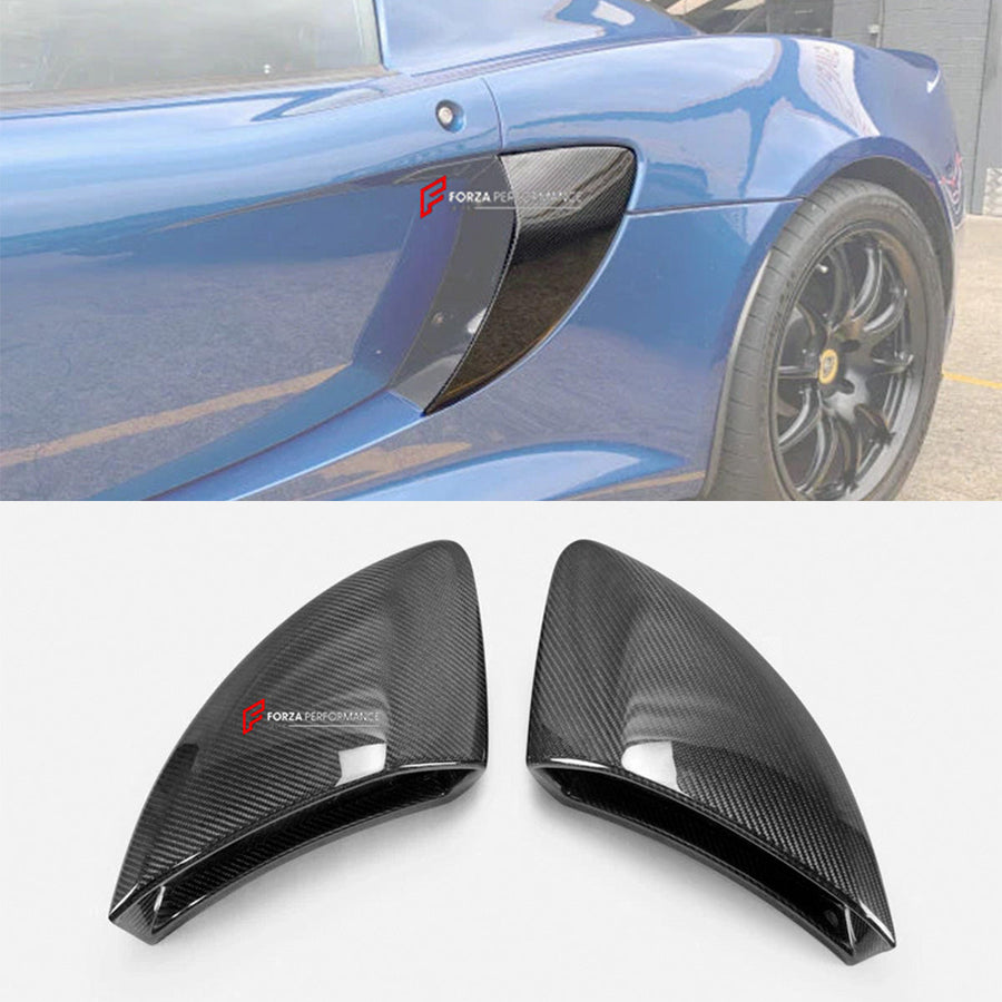 Buy Now CARBON REAR SIDE AIR INTAKE SCOOP for LOTUS EXIGE 3 V6 350 CUP 2011 - 2021 and upgrade car parts from SIR Tuning at the Best Price. Headlights, Tail lights, Bodykits, Navigations, body kit and more - Fast & Free Shipping within Europe, US & Worldwide.
