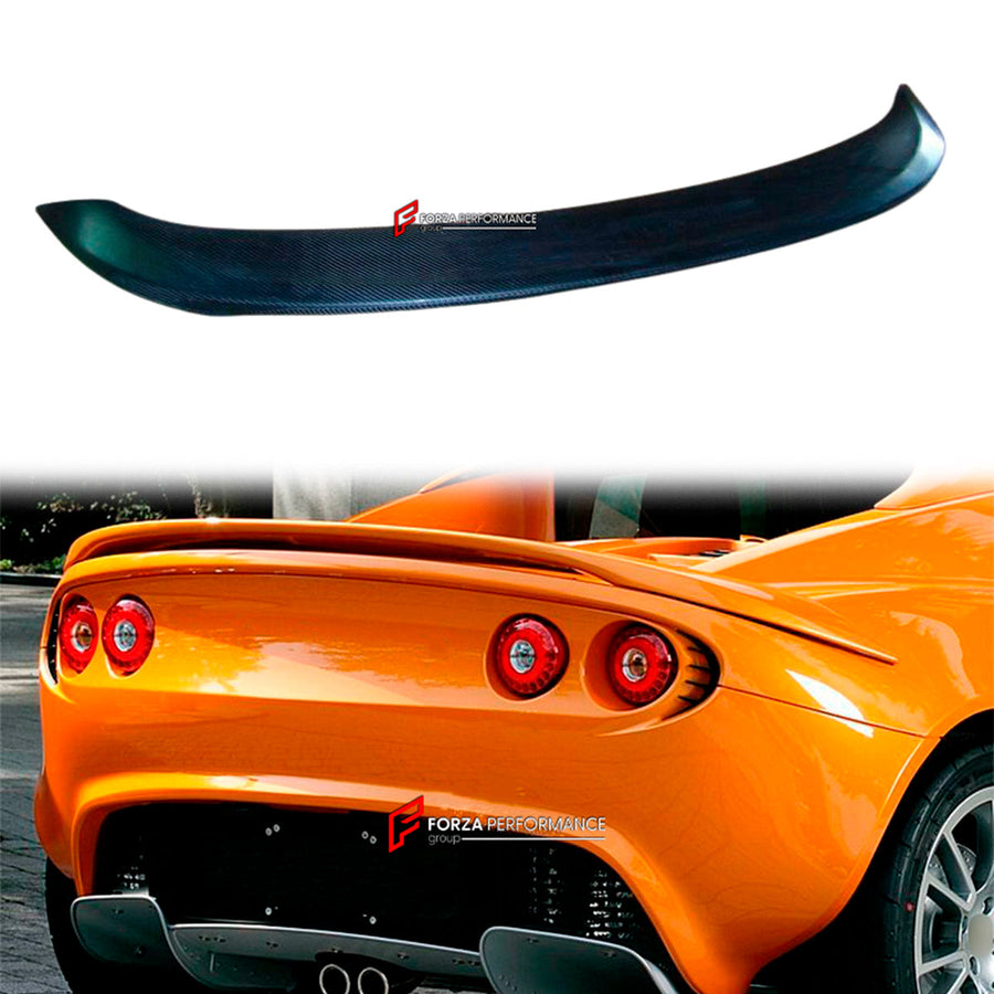 Buy Now CARBON REAR TRUNK SPOILER for LOTUS ELISE II S2 2002 - 2006 and upgrade car parts from SIR Tuning at the Best Price. Headlights, Tail lights, Bodykits, Navigations, body kit and more - Fast & Free Shipping within Europe, US & Worldwide.