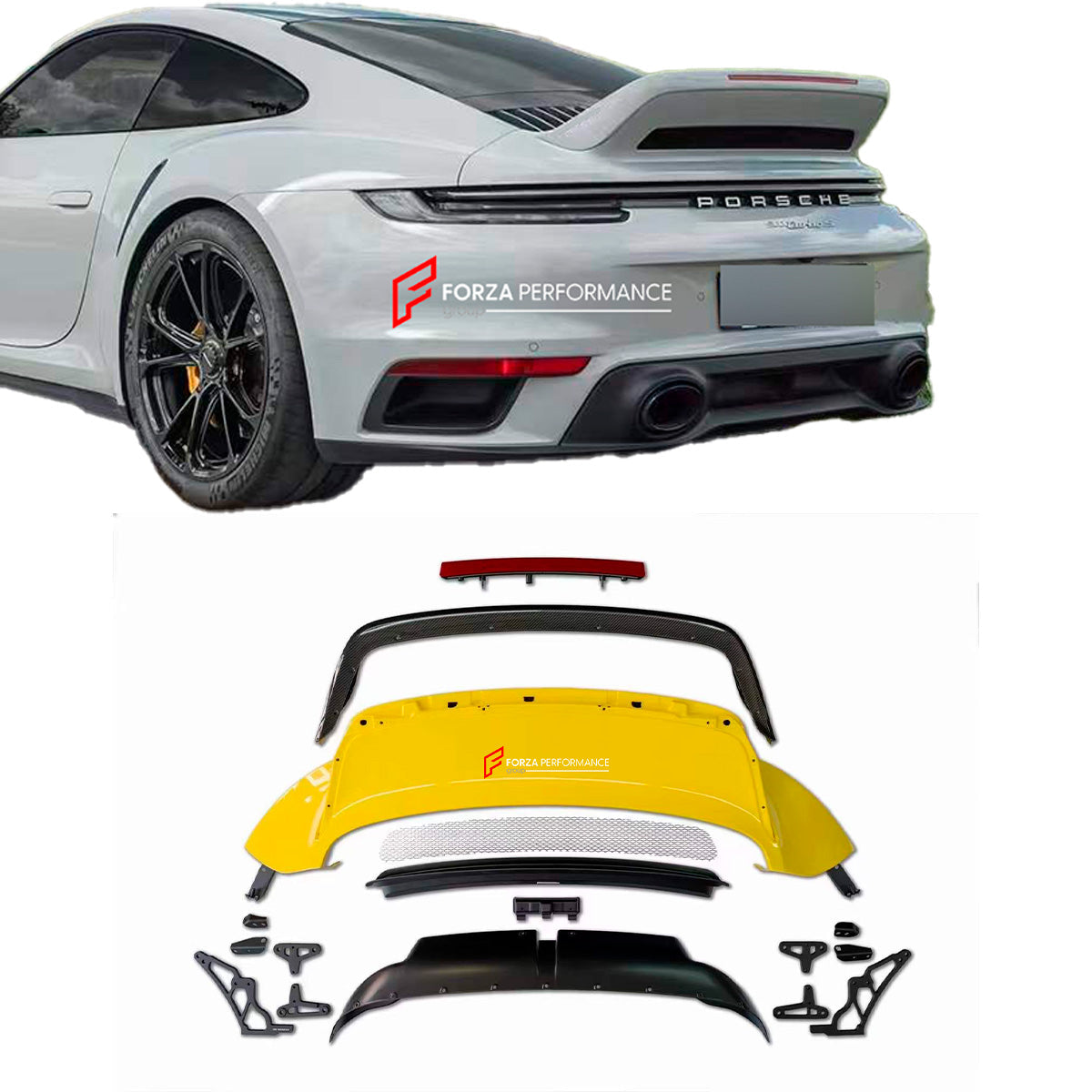 CARBON REAR SPOILER for PORSCHE 911 992.1 TURBO 2019 - 2025
