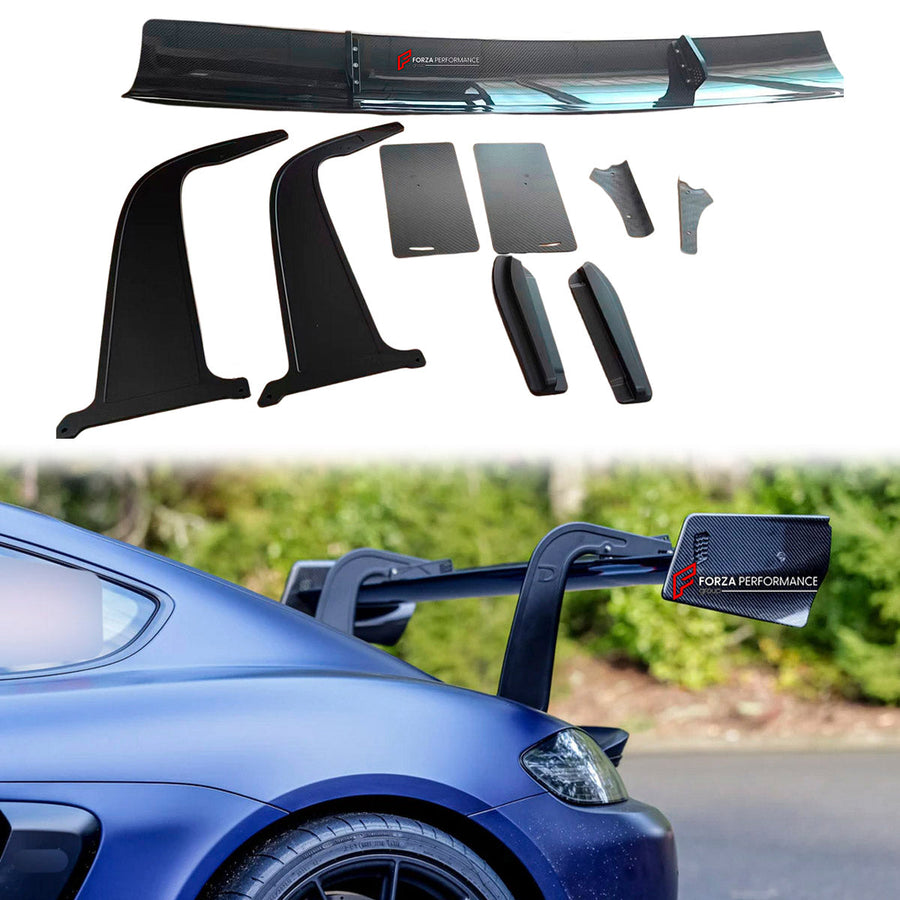 Buy Now CARBON REAR SPOILER WING for PORSCHE 718 982 GT4 2016 - 2025 and upgrade car parts from SIR Tuning at the Best Price. Headlights, Tail lights, Bodykits, Navigations, body kit and more - Fast & Free Shipping within Europe, US & Worldwide.
