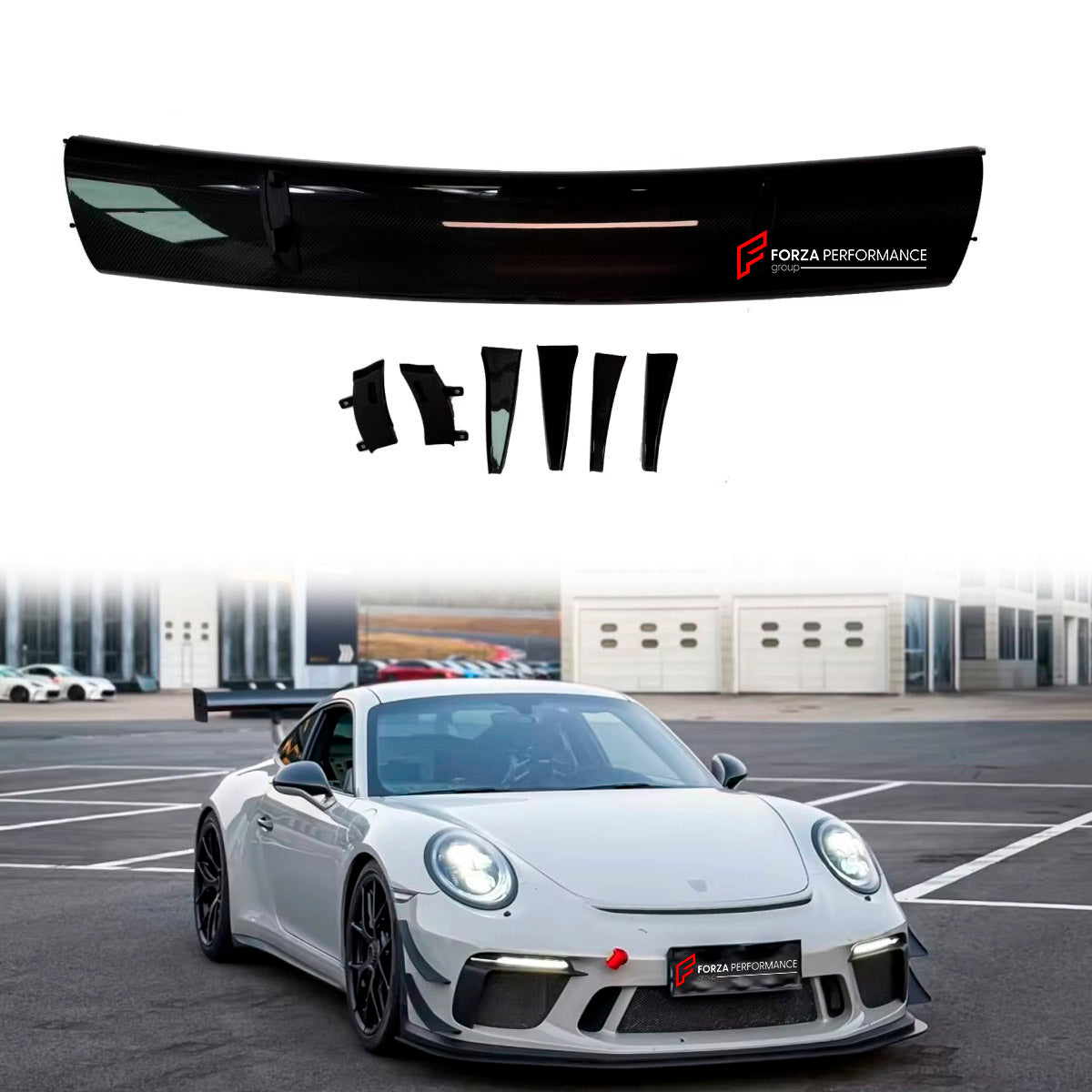 CARBON REAR SPOILER WING REPLACEMENT for PORSCHE 991.1 991.2 GT3 2011 - 2020