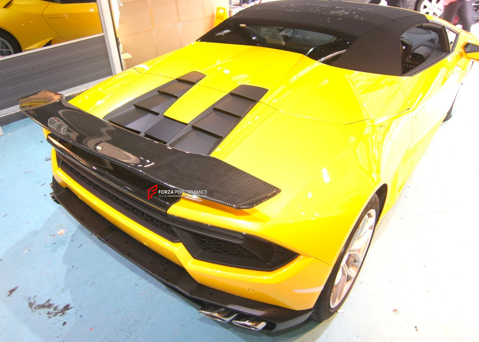 CARBON REAR SPOILER WITH BASE for LAMBORGHINI HURACAN LP580 LP610 SPYDER 2016 - 2019
