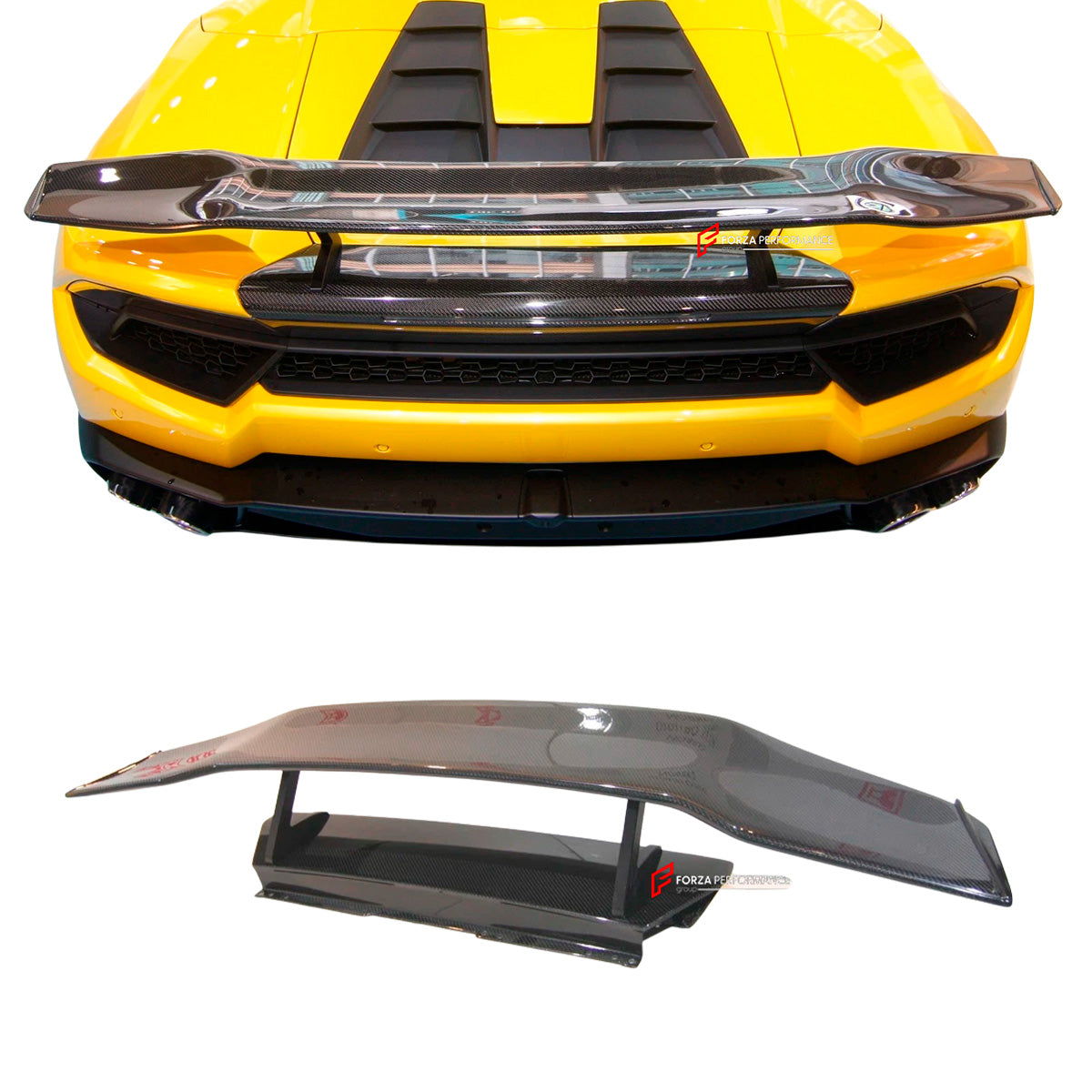 CARBON REAR SPOILER WITH BASE for LAMBORGHINI HURACAN LP580 LP610 SPYDER 2016 - 2019