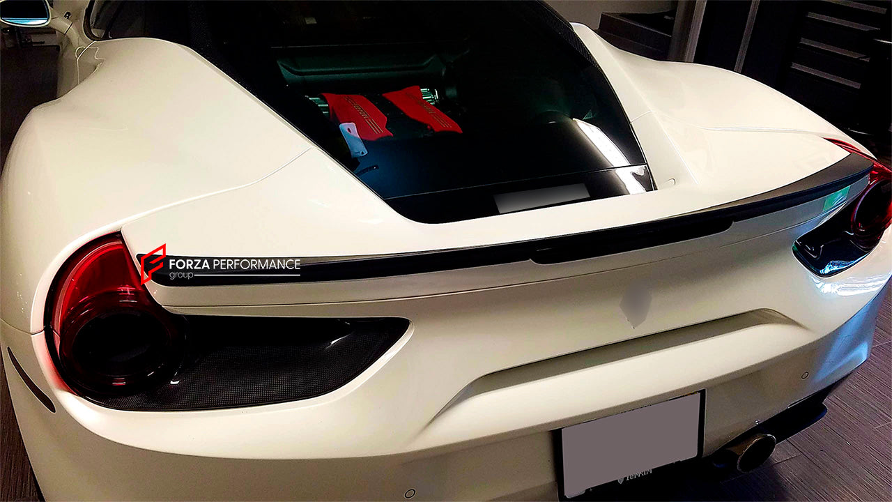 CARBON REAR TRUNK LIP SLOILER for FERRARI 488 SPIDER F8 2015 - 2019