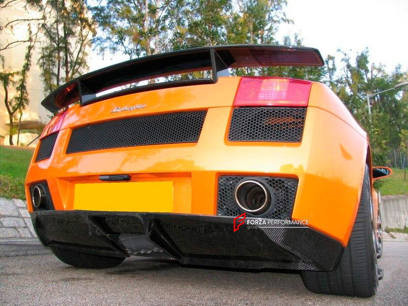 Buy Now CARBON REPLACEMENT REAR DIFFUSER for LAMBORGHINI GALLARDO COUPE 2003 - 2008 and upgrade car parts from SIR Tuning at the Best Price. Headlights, Tail lights, Bodykits, Navigations, body kit and more - Fast & Free Shipping within Europe, US & Worldwide.