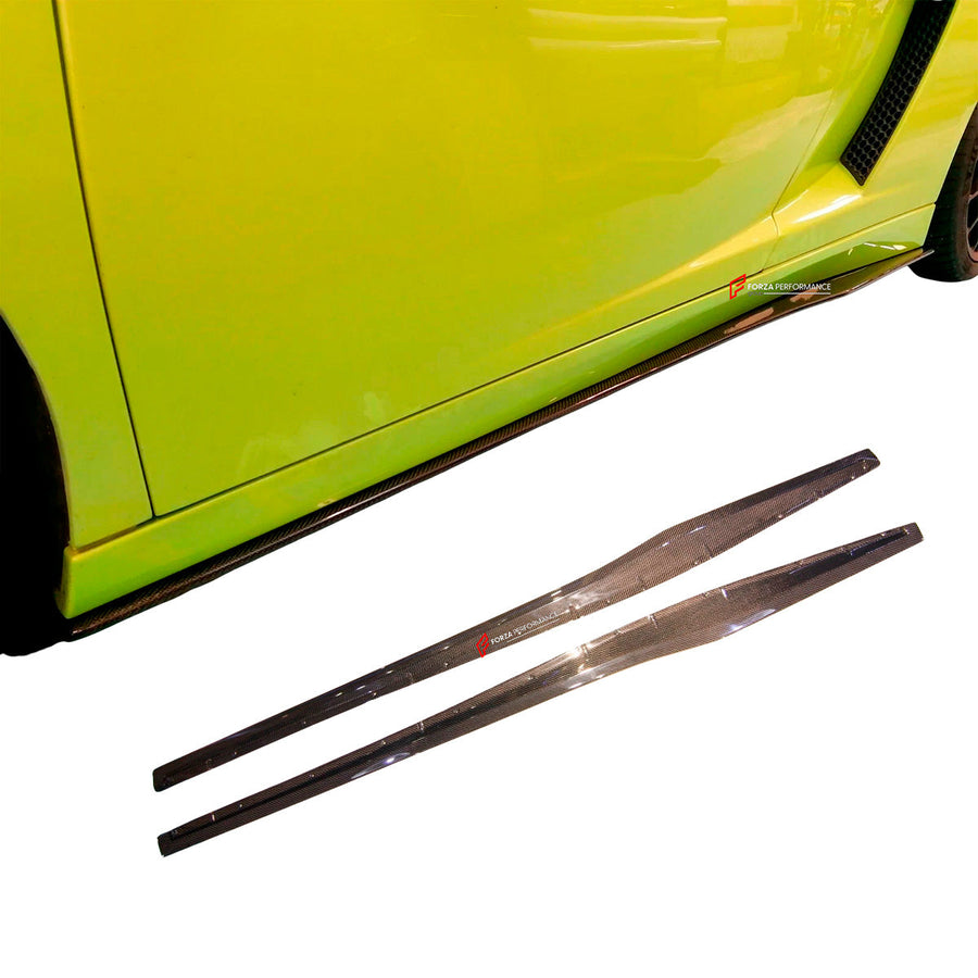 Buy Now CARBON SIDE SKIRTS for LAMBORGHINI GALLARDO LP560 LP570 2003 - 2013 upgrade to SUPERLEGGERA and upgrade car parts from SIR Tuning at the Best Price. Headlights, Tail lights, Bodykits, Navigations, body kit and more - Fast & Free Shipping within Europe, US & Worldwide.