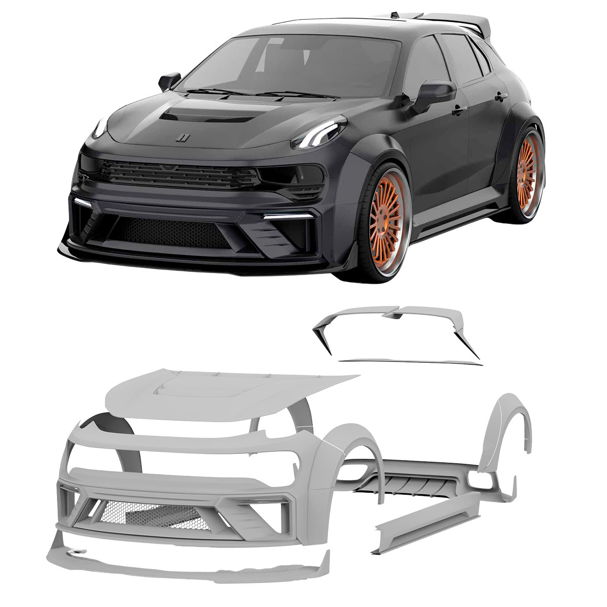 CARBON WIDE BODY KIT for LYNK & CO 02 CC11 2018 - 2025