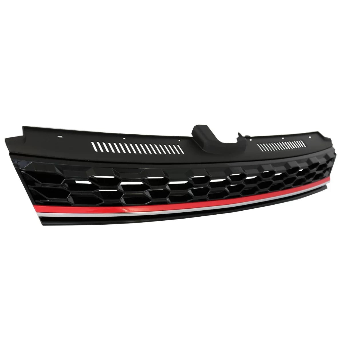 Central Badgeless Grille suitable for VW Golf 7.5 VII Facelift (2017-up) GTI Design Red And Chrome – product image 1