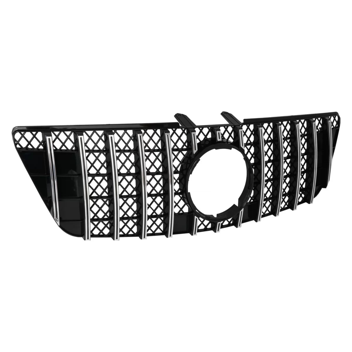 Central Front Grille suitable for Mercedes ML W164 Facelift (07.2008-2011) GT-R Panamericana Design Black Chrome – product im
