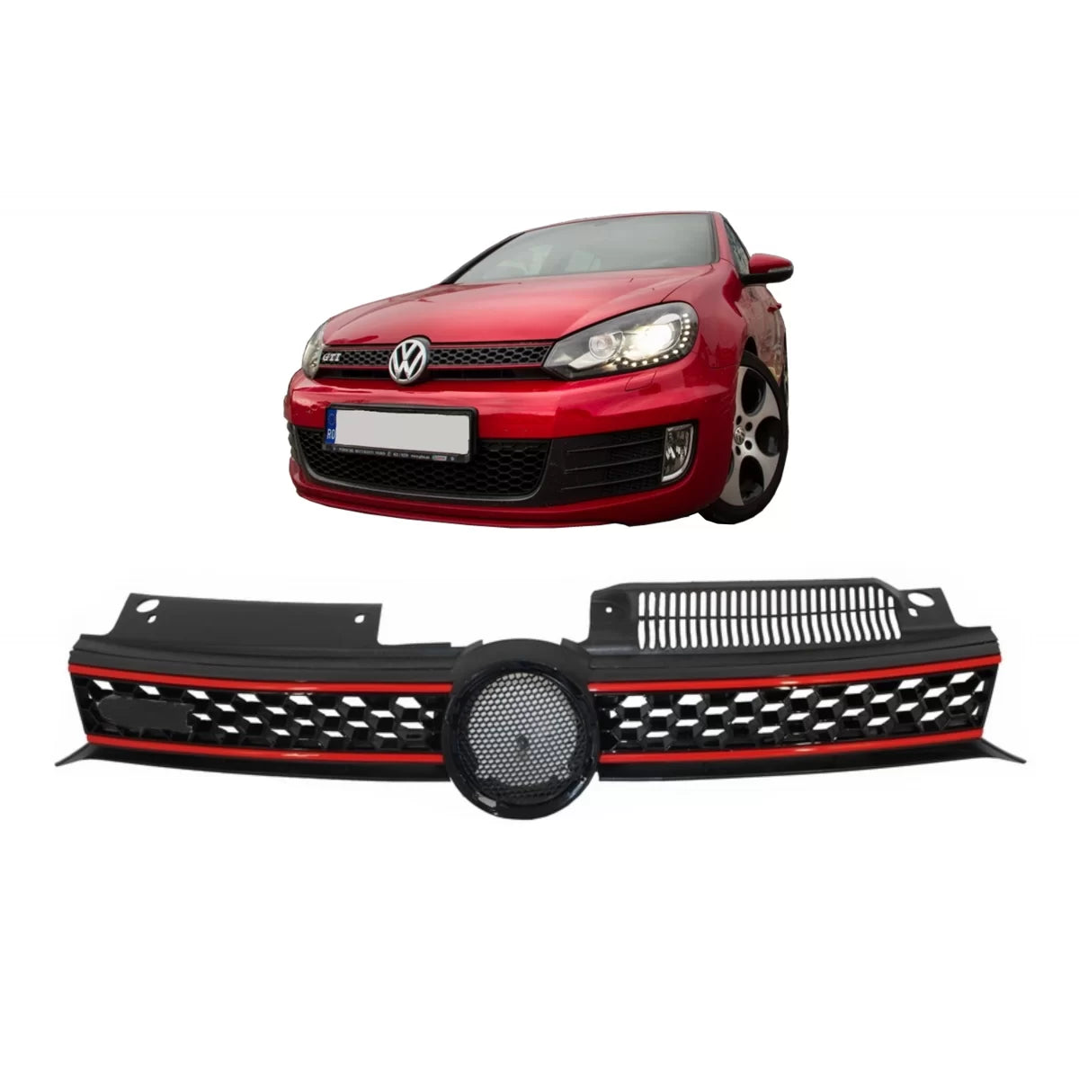 Central Grille Front Grille suitable for VW Golf 6 VI (2008-2012) GTI Design – product image 1