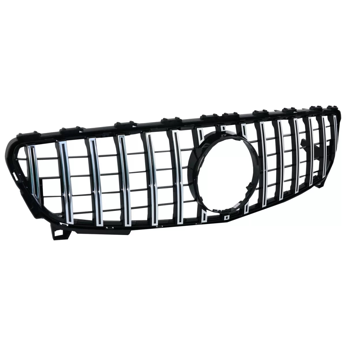 Central Grille suitable for Mercedes A-Class W176 Facelift (09.2015-2018) A45 GT-R Panamericana Design Black Chrome – product