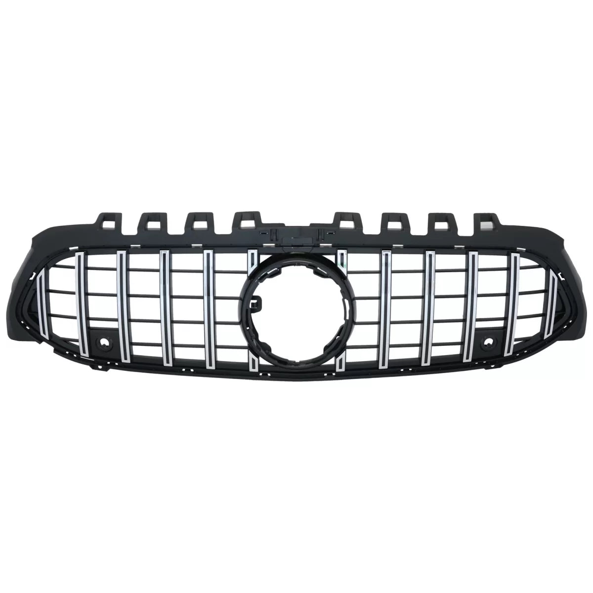 Central Grille suitable for Mercedes A-Class W177 Hatchback V177 Sedan (04.2018-2022) GT-R Panamericana Design Black Chrome –