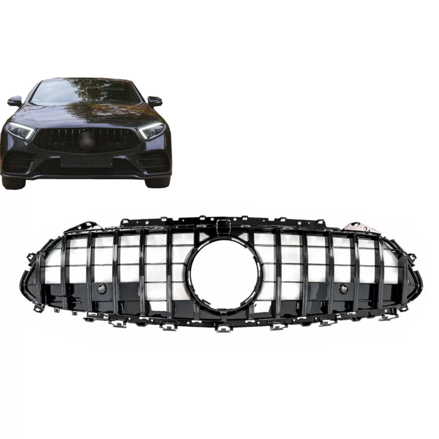 Central Grille Suitable for Mercedes CLS-Class C257 (2018-up) GTR Design Piano Black – product image 1