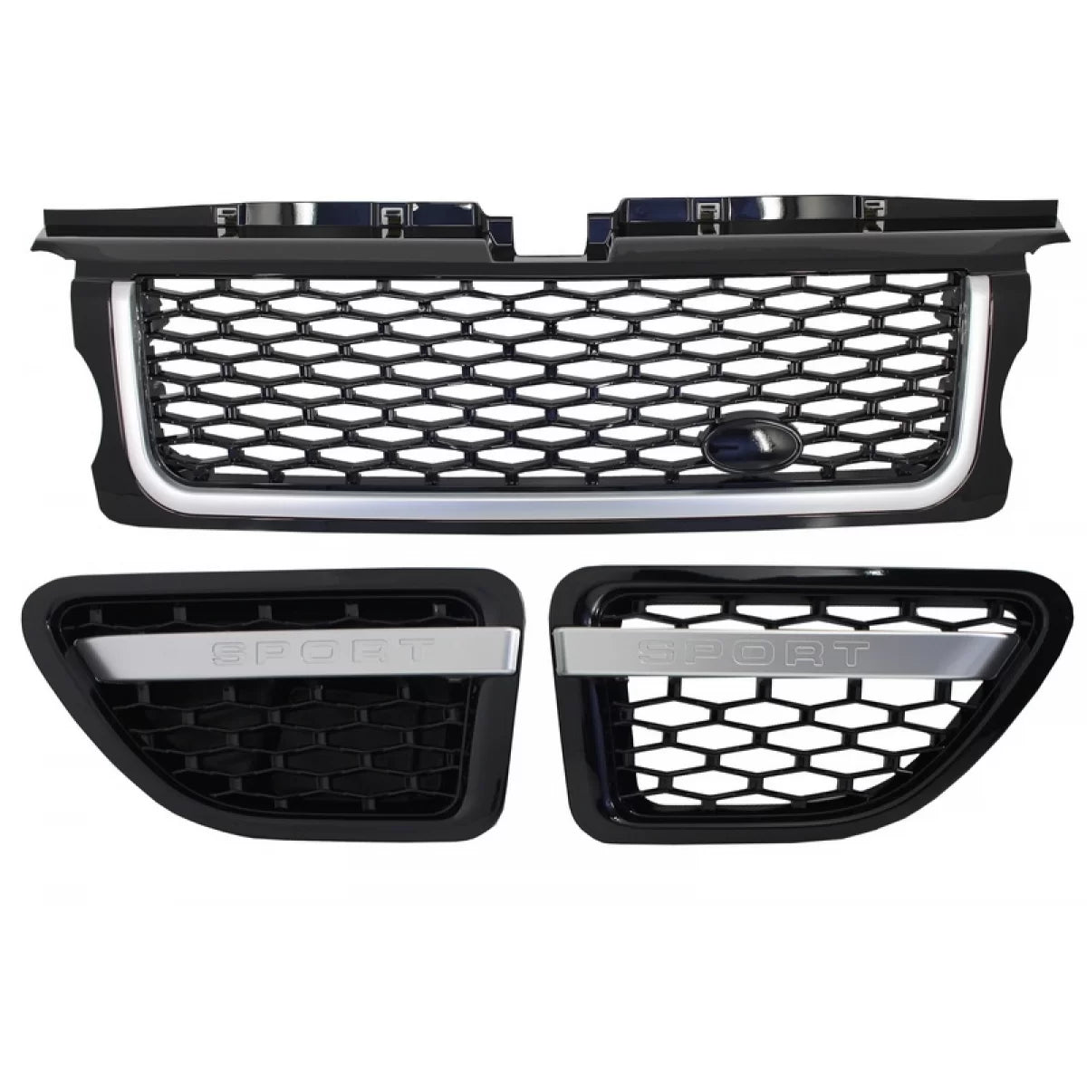 Central Grille and Side Vents Assembly  suitable for Land Rover Range Rover Sport (2005-2008) L320 Autobiography Look All Bla