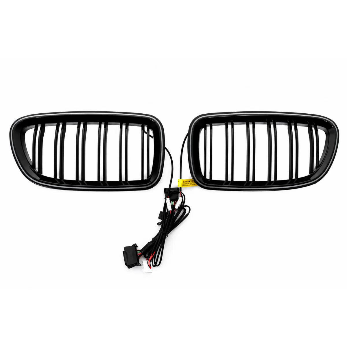 Central Kidney Grilles with LED suitable for BMW 5 Series F10 F11 (2010-2017) Double Stripe – product image 1