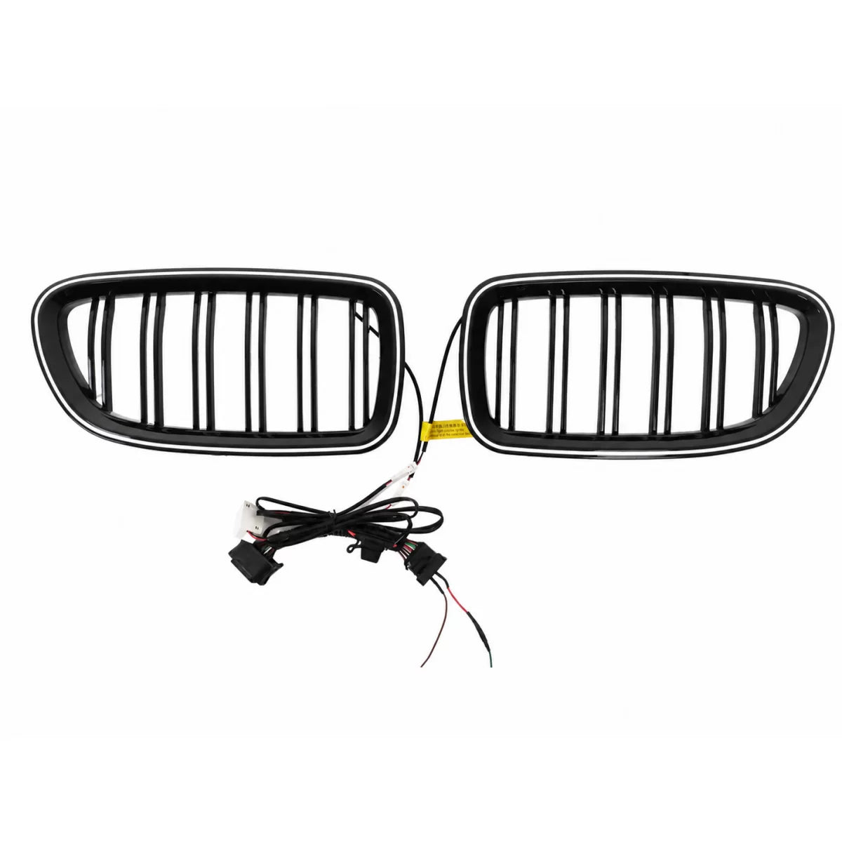 Central Kidney Grilles with LED suitable for BMW 5 Series F10 F11 (2010-2017) Double Stripe – product image 1