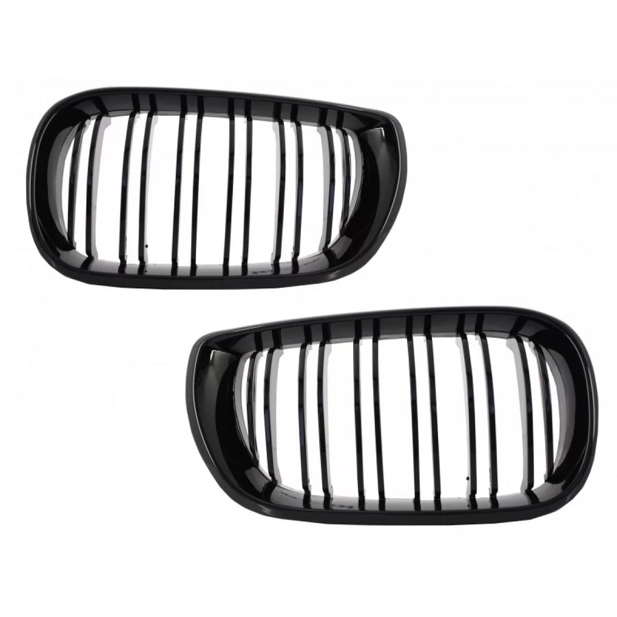 Central Kidney Grilles suitable for BMW 3 Series E46 Facelift (10.2001-2005) Double Stripe M Design Piano Black – product ima