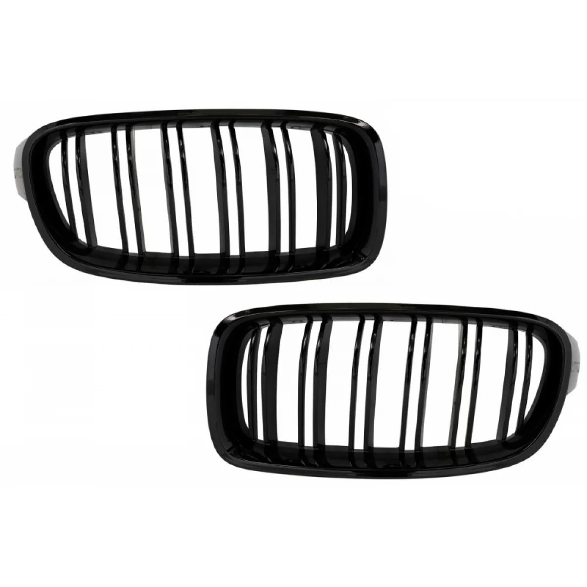 Central Kidney Grilles suitable for BMW 3 Series F30 F31 (2011-2019) Double Stripe M Design Piano Black – product image 1