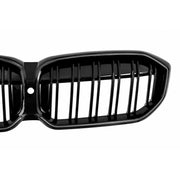 Central Kidney Grilles with LED suitable for BMW I3 G28 (2022-2024) Double Stripe Piano Black – product image 3