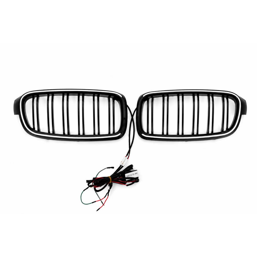 Central Kidney Grilles with LED suitable for BMW 3 Series F30 F31 (2011-2019) Double Stripe – product image 1