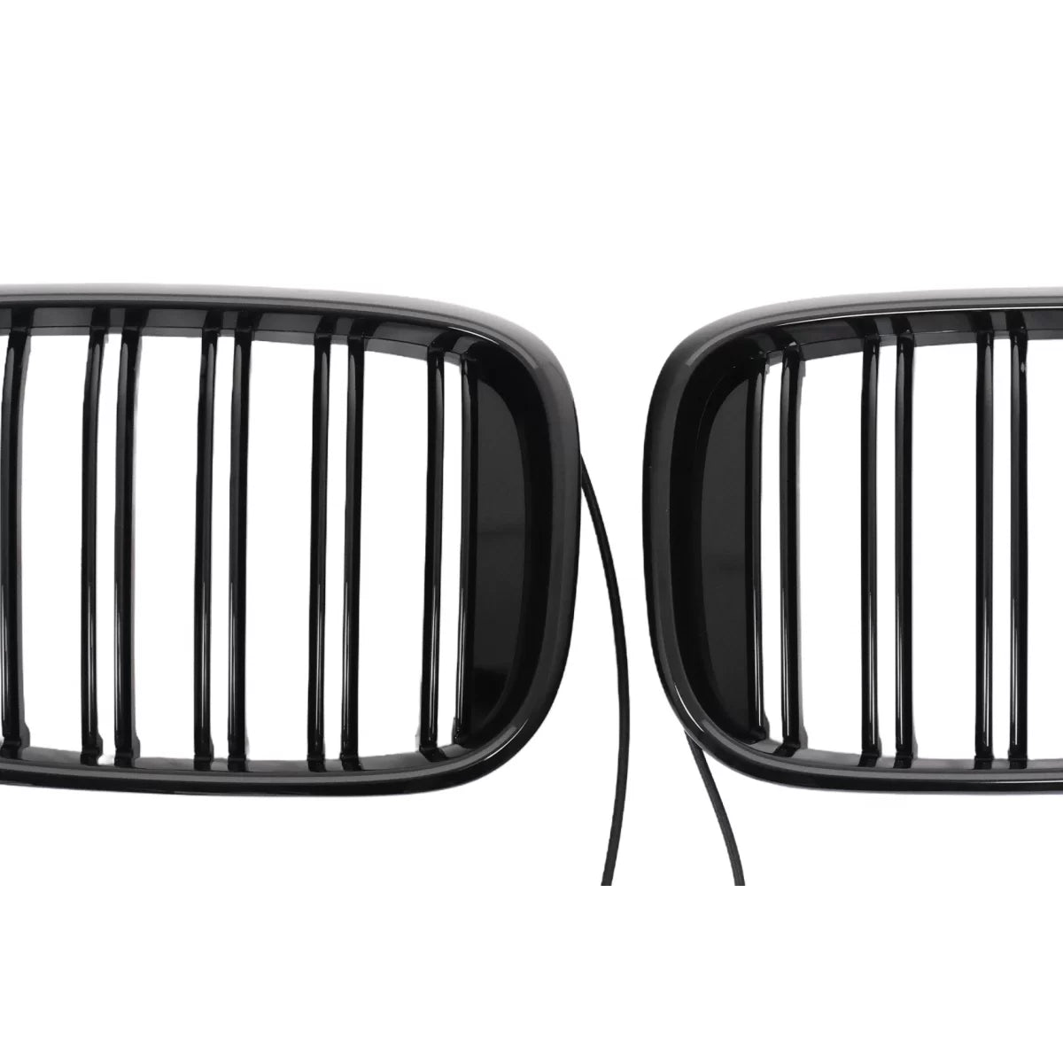 Central Kidney Grilles With LED suitable for BMW X3 G01 (11.2017-2020) X4 G02 (02.2018-2020) Double Stripe Piano Black – prod